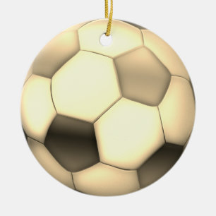 Gold Soccer   Football Sport Gift Ceramic Ornament