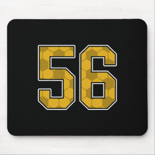 Gold Soccer Pattern Number 56 Jersey Player Unifor Mouse Pad