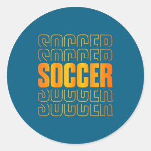 Gold Soccer Stacked Design Soccer Lovers Soccer Pl Classic Round Sticker