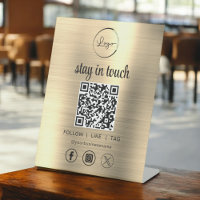 Gold Social Media QR Code Business Logo