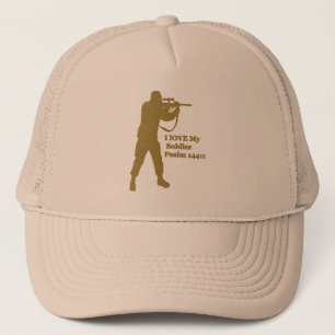 Gold solder sniper trucker hat