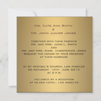 Gold sophisticated  Wedding Invitation Template