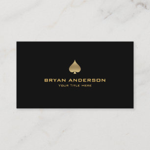 Gold Spade Symbol Business Card