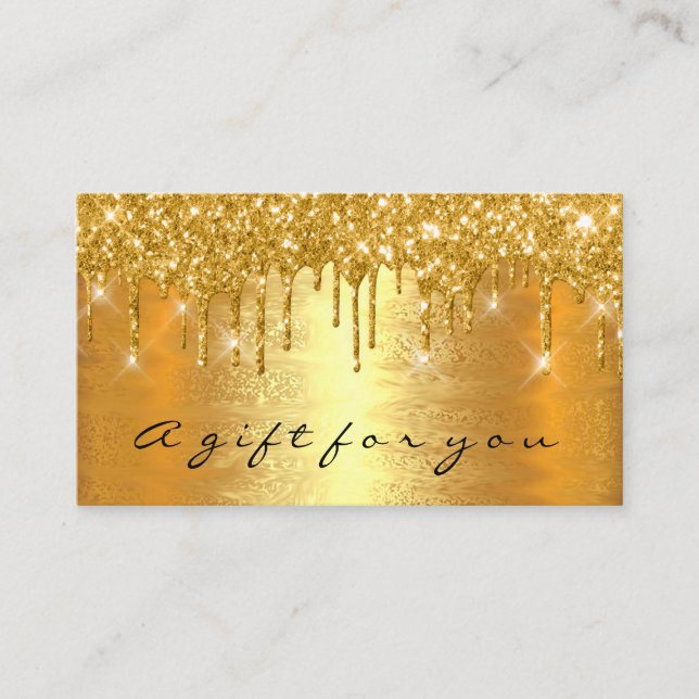 Gold Spark Gift Certificate Makeup Beauty Drip VIP (Front)