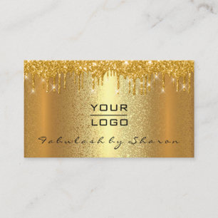 Gold Spark Makeup Artist Event Plan Drips Lux Logo Business Card