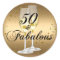 Gold Sparkle 50 & Fabulous Birthday Sticker