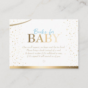 Gold Sparkle Boy Baby Shower Books for Baby Enclosure Card