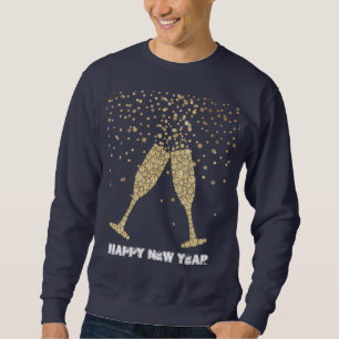 Gold Sparkle Champagne New Year   Sweatshirt