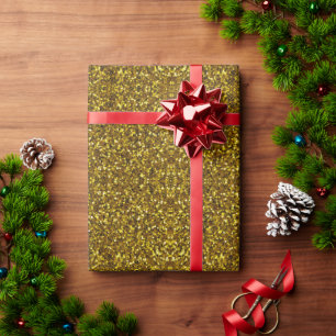 Gold sparkle Christmas glitter Wrapping Paper