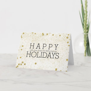 Gold Sparkle Confetti Dots Holiday Card