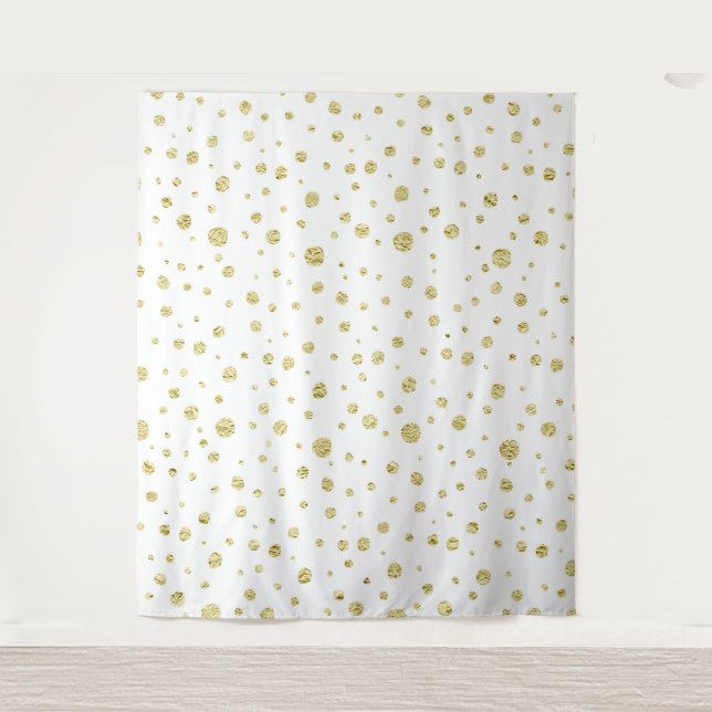 Gold Sparkle Dot Photo Background Tapestry (Front)