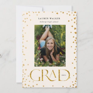 gold sparkle elegant script graduate  announcement