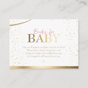 Gold Sparkle Girl Baby Shower Books for Baby Enclosure Card