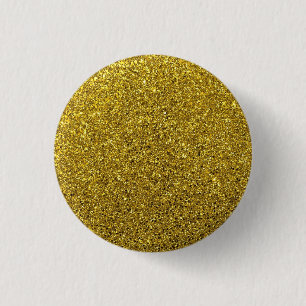 Gold Sparkle Glitter 3 Cm Round Badge