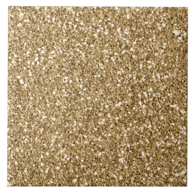 Gold Sparkle Glitter Ceramic Tile (Front)