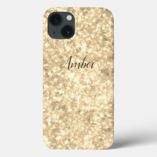 Gold Sparkle Glitter Elegant Personalised iPhone 13 Case