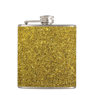 Gold Sparkle Glitter Hip Flask