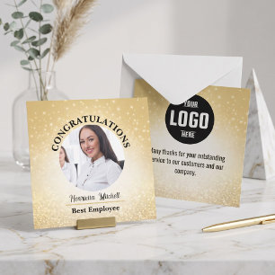Gold Sparkle Glitter Photo Employee of the Month  Invitation