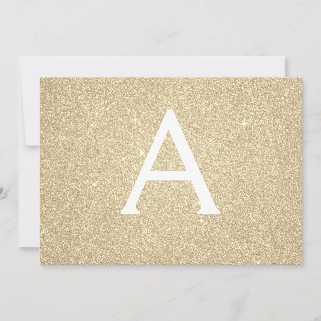 Gold Sparkle Glitter Sweet 16 Save the Date (Front)