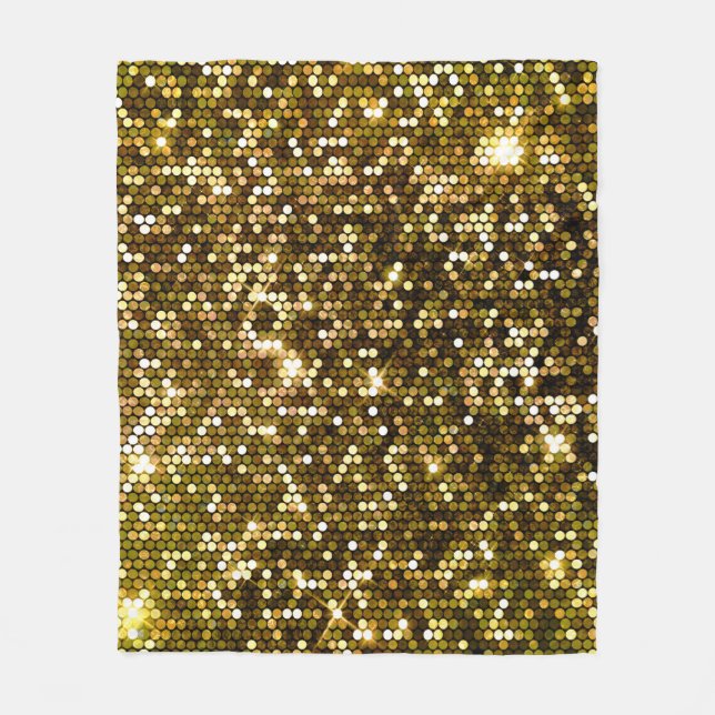 Gold sparkle: glittering background. fleece blanket (Front)