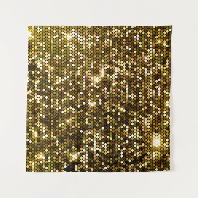 Gold sparkle: glittering background. tapestry (Front)
