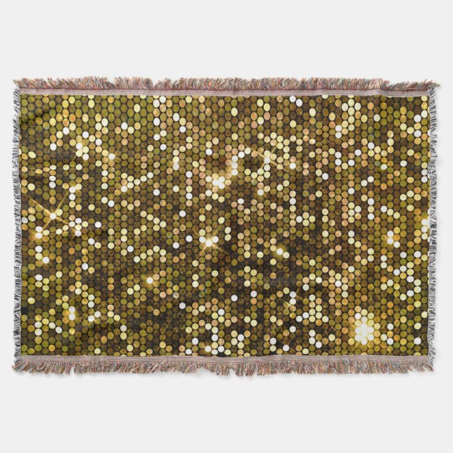 Gold sparkle: glittering background. throw blanket (Front)