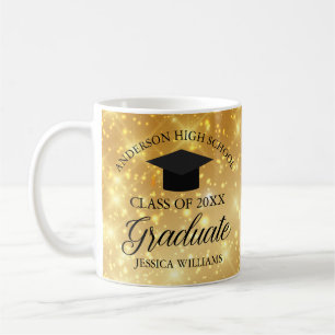 Gold Sparkle Graduate Chic Personalised Gift Coffee Mug
