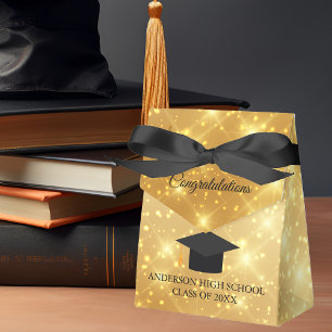 Gold Sparkle Graduation Chic Custom Party Favour Box