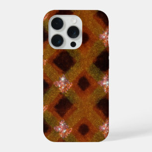Gold Sparkle Harlequin Lattice iPhone 15 Pro Case