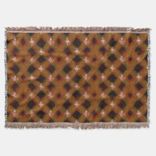 Gold Sparkle Harlequin Lattice Throw Blanket