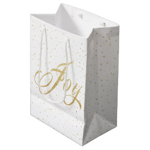 Gold Sparkle Joy Christmas Gift Bag