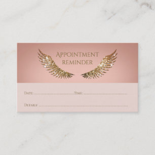Gold Sparkle Lashes Appointment Reminder Pink Business Card