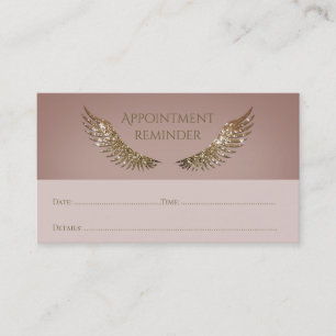 Gold Sparkle Lashes Appointment Reminder Pink Grey Business Card