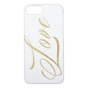 Gold Sparkle Love iPhone 7 Case