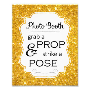 Gold Sparkle Photo Booth Bridal Shower Wedding Print