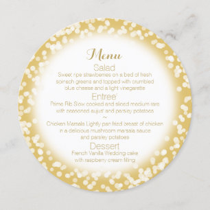 Gold Sparkle Round Menu