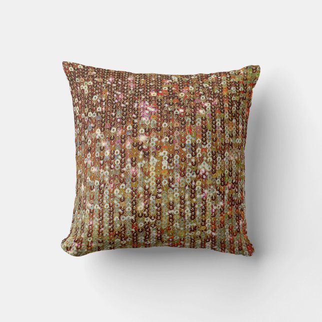 Gold sparkle sequin pattern  cushion (Front)