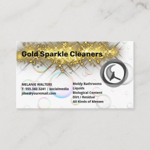Gold Sparkle Soap Bubbles Squeegee Business Card