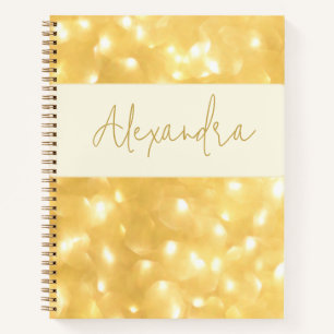 Gold Sparkle Spiral Notebook