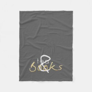 Gold Sparkle Tea and Books Fleece Blanket