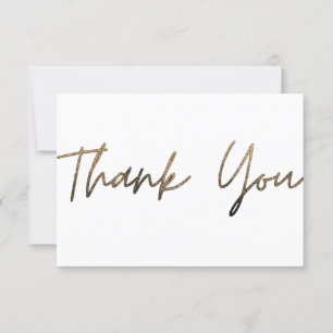 Gold Sparkle Thank You Card