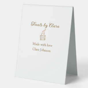 Gold sparkle treats bakery made with love add name