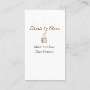 Gold sparkle treats bakery made with love add name business card