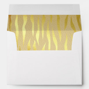 Gold Sparkle Zebra Print Lined Envelope