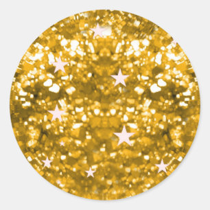 Gold sparkles glitter and stars sticker