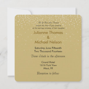 Gold Sparkles Gold Wedding Invitation