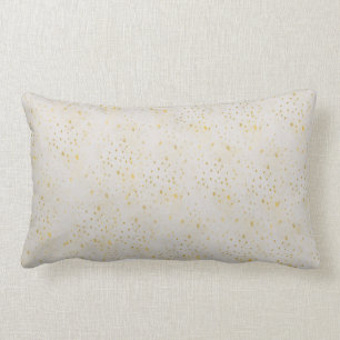 Gold Sparkles Splashed on Cream, Lumbar Pillow
