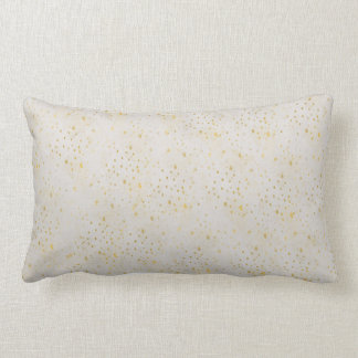 Gold Sparkles Splashed on Cream, Lumbar Pillow