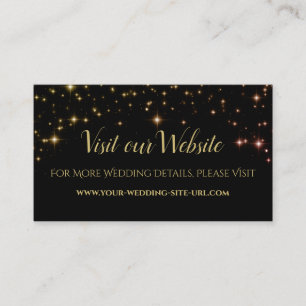 Gold Sparkles Wedding Visit Our Website Card