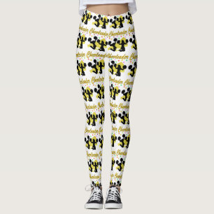 GOLD SPARKLING CHEERLEADER MEGAPHONE LEGGINGS